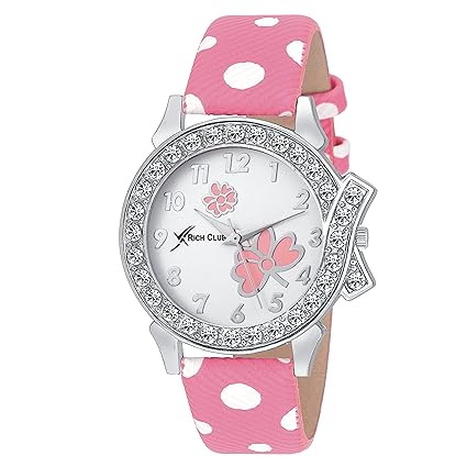 Rich Club Analogue White Dial Women's & Girl's Watch - Pink-Lui-2