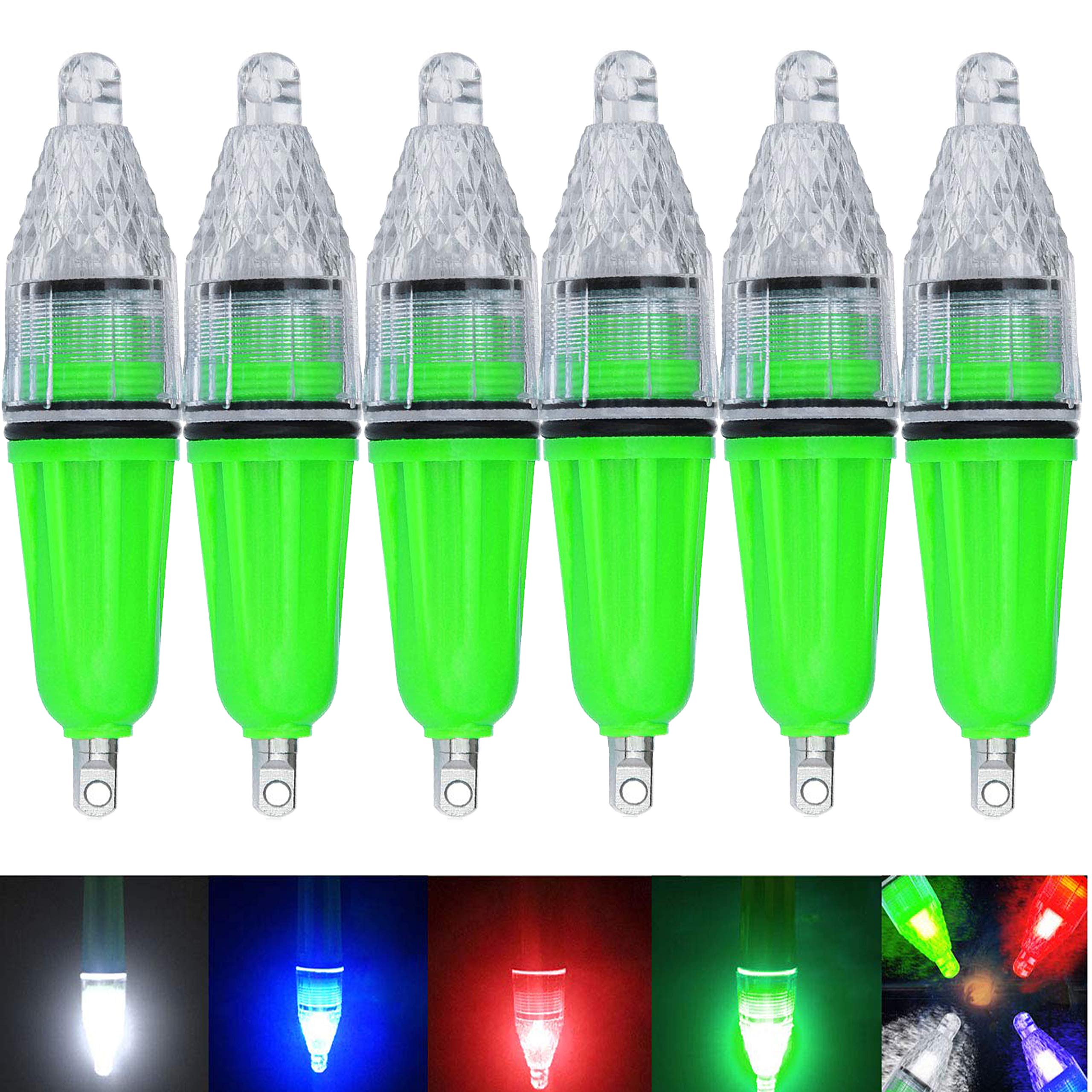 SHADDOCK Underwater Fishing Light Deep Drop Waterproof Night Fishing Lamp 6pcs Attracting Bait Lure Fishing Tools Blinking Light 17cm/12cm(White-12cm)