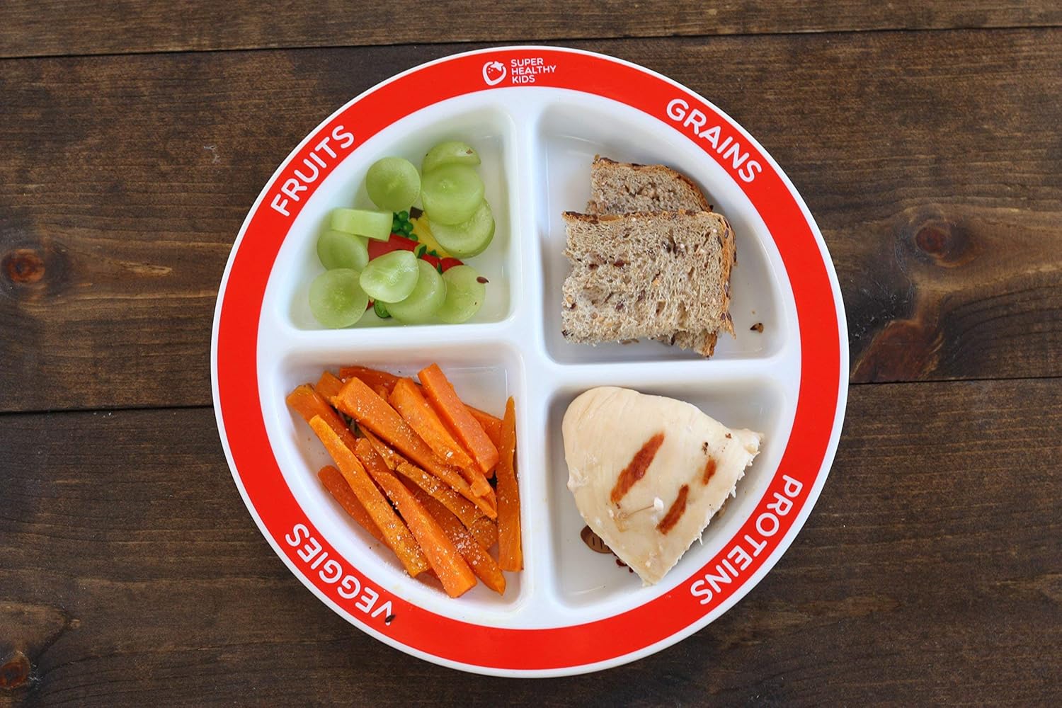  | Health Beet Portion Plate Choose MyPlate for Kids, Toddlers - Kids Plates with Dividers and Nutrition Portions - English Language (Single Plate): Dinner Plates