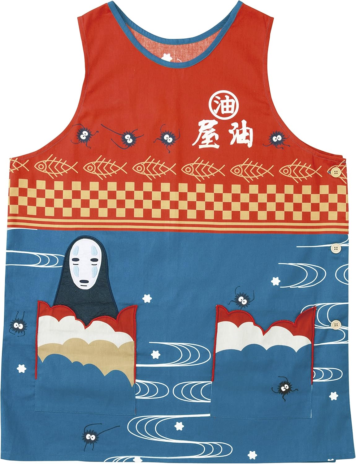 Amazon 丸眞 エプロン 三角巾 ジブリ 千と千尋の神隠し H84 W61 5cm カオナシかっぽう着 エプロン オンライン通販