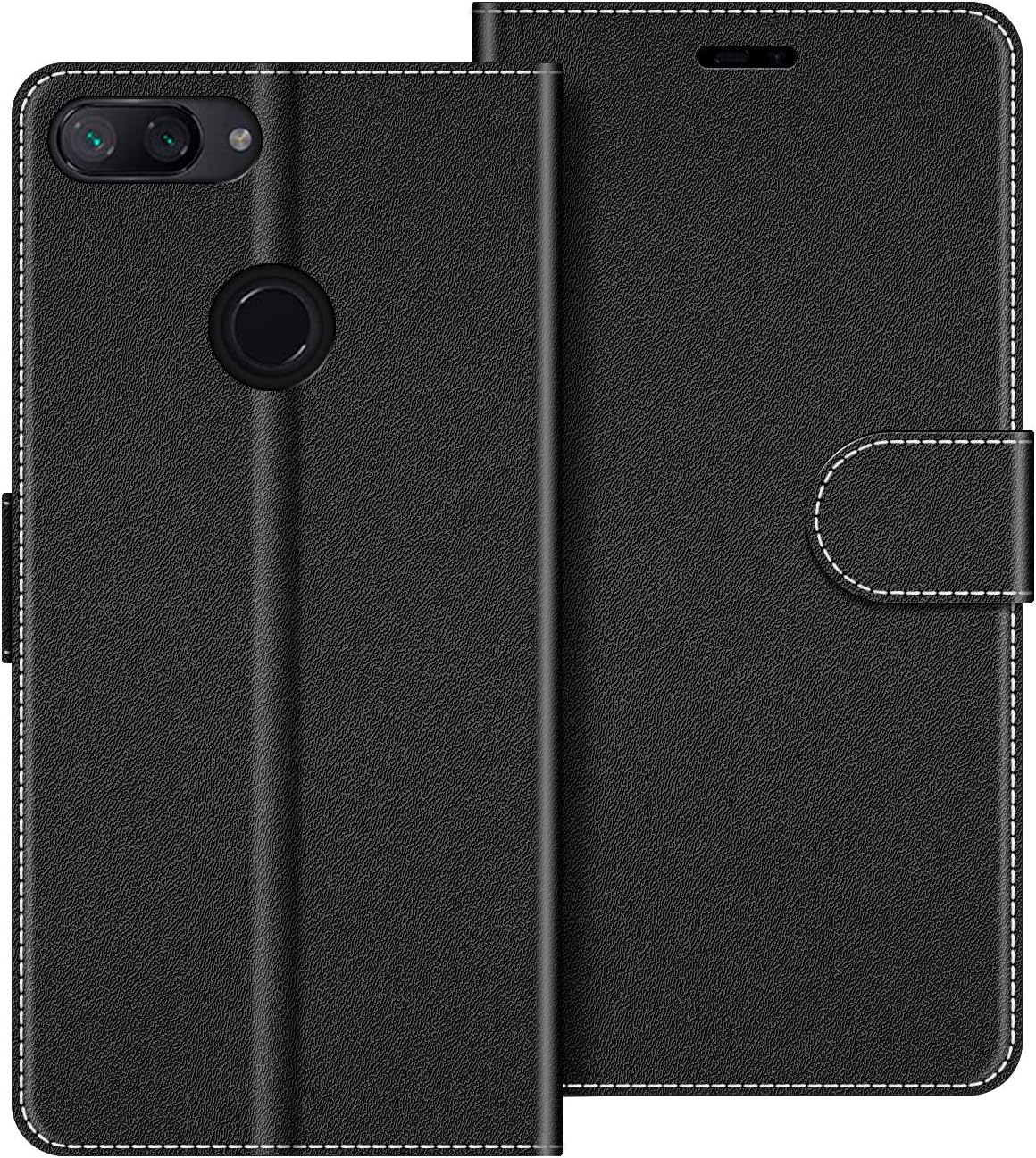 COODIOXiaomi Mi 8 Lite Case, Xiaomi Mi 8 Lite Phone Case, Xiaomi Mi 8 Lite Wallet Case, Magnetic Flip Leather Case For Xiaomi Mi 8 Lite Phone Cover, Black