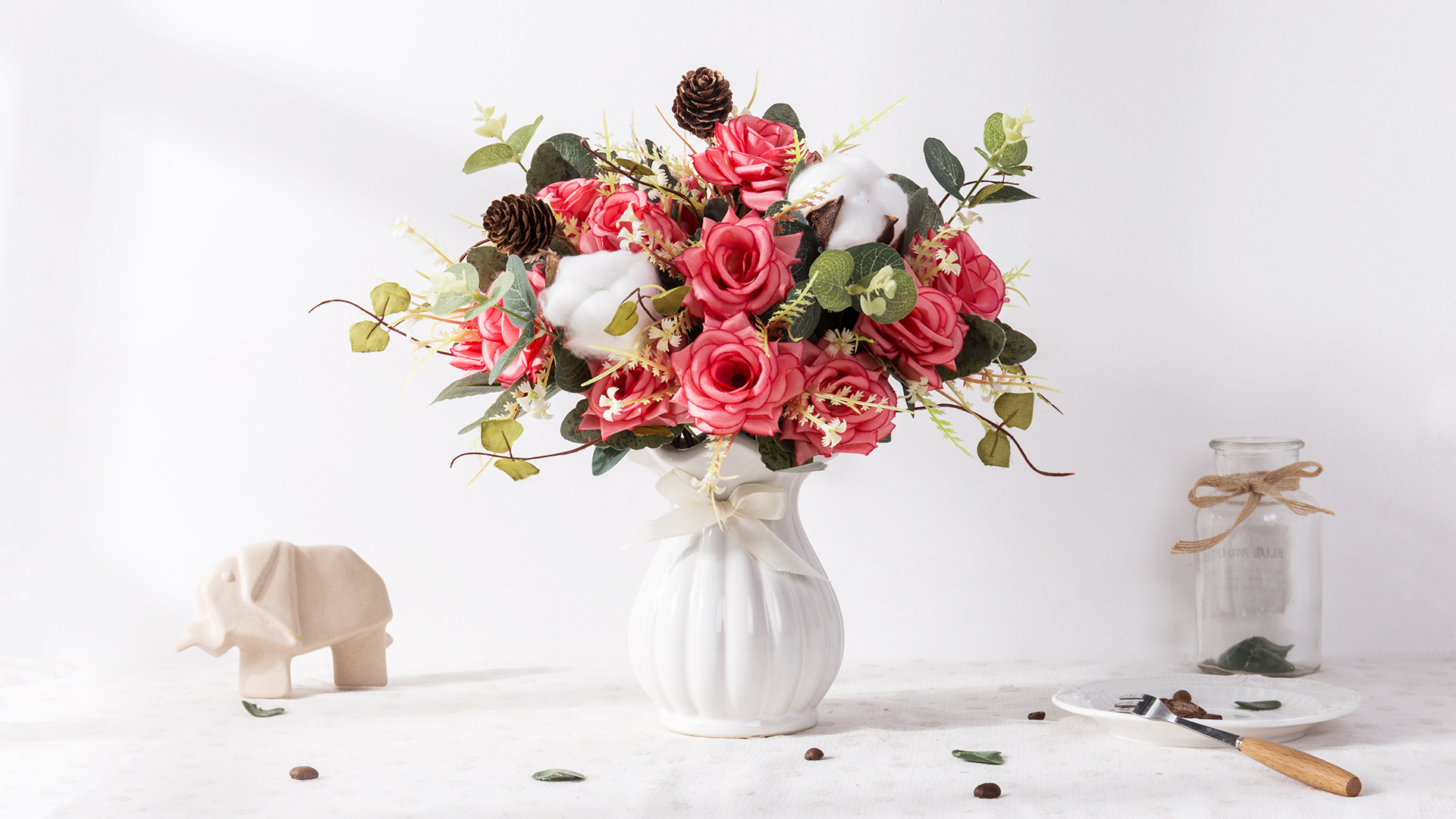 6 YILIYAJIA+Artificial+Bouquets+Decoration+Champagne