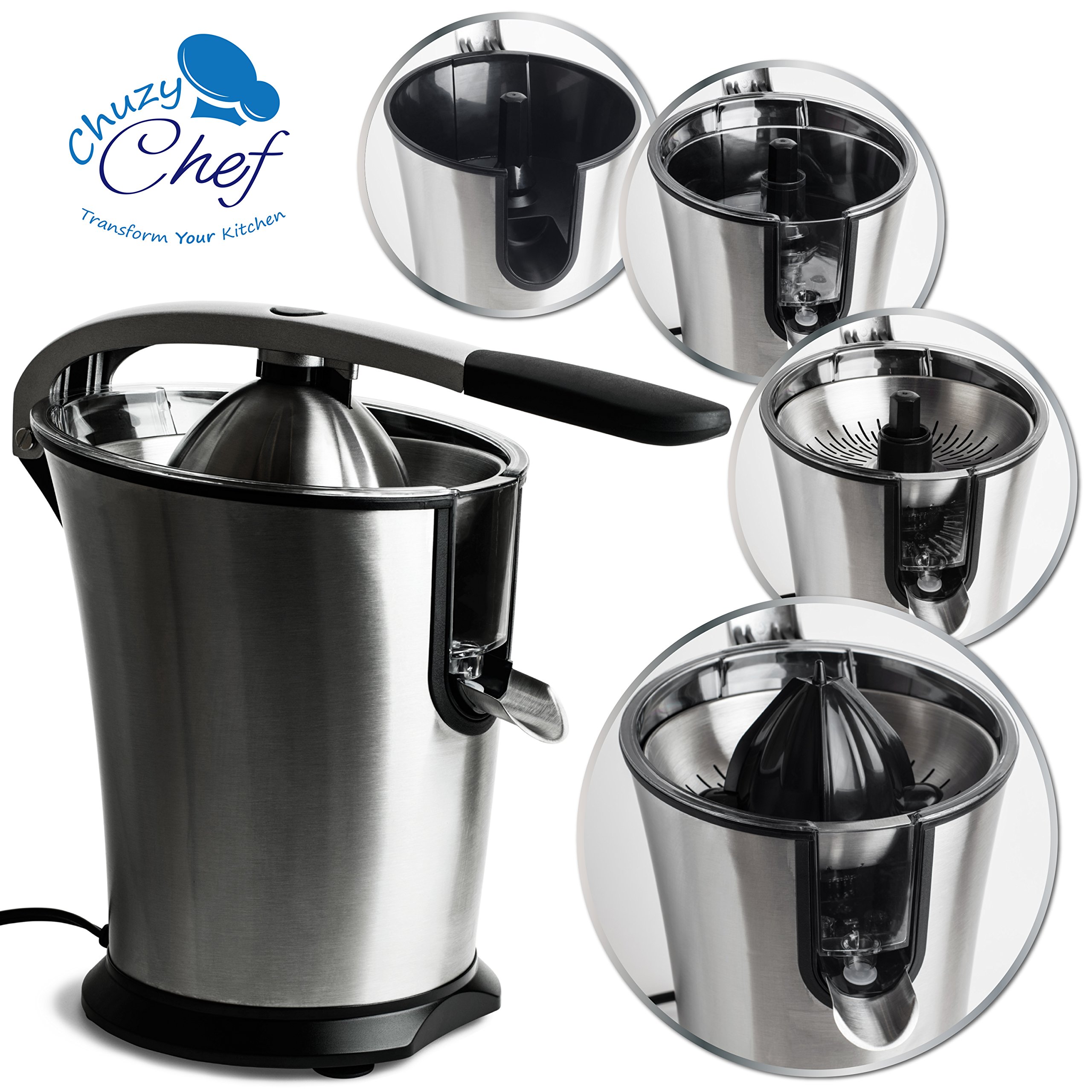 Stainless Steel Electric Citrus Juicer Compact Lemon, Lime or Orange