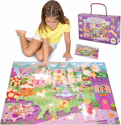 BONNYCO Giant Floor Puzzle Castle 48 Pieces 36.2 x 24.4 in Educational Toy
