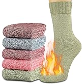 Heatuff Women's Winter Wool Socks Warm Soft Full Cushion Crew Socks (5 Pairs)