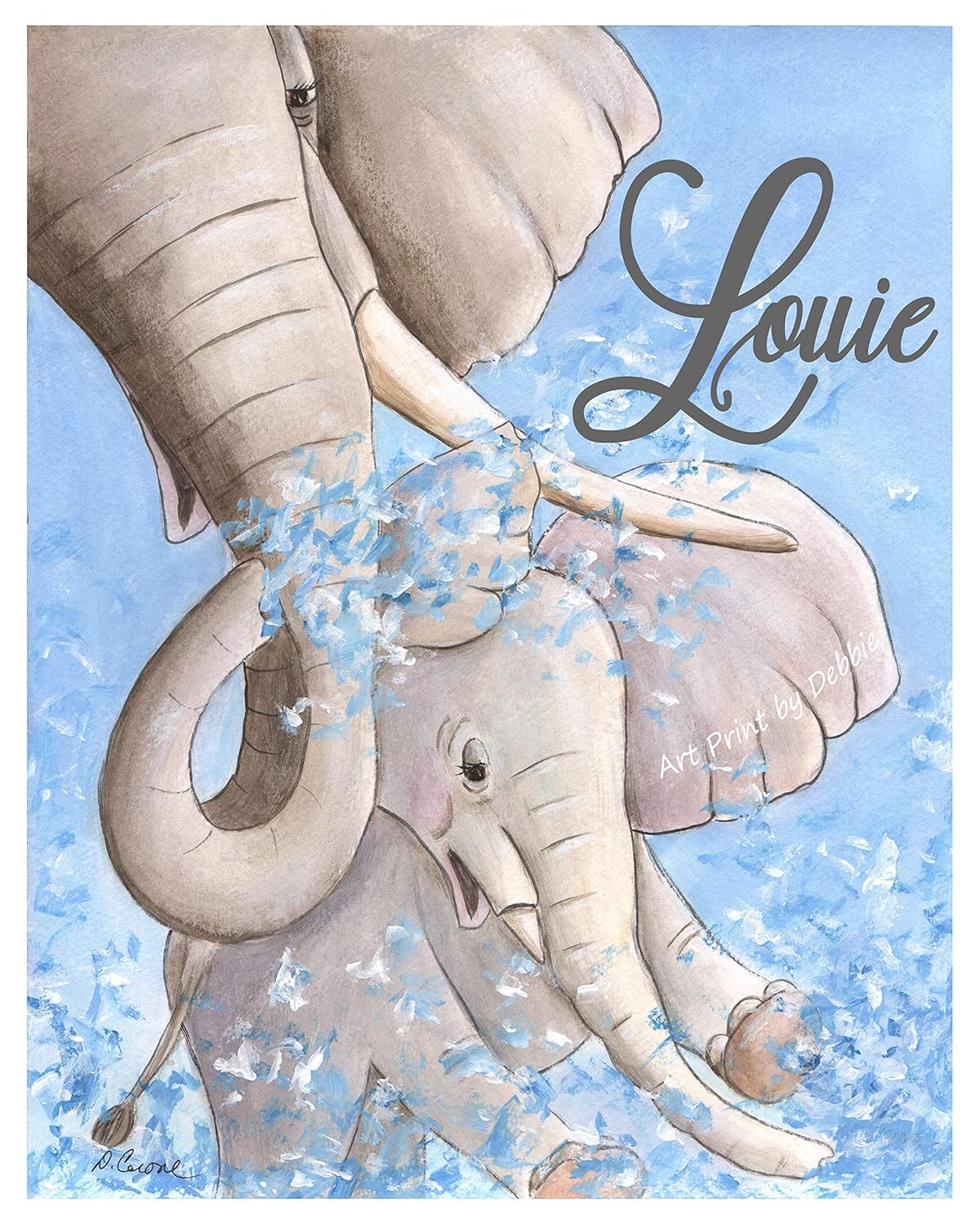 Amazon Com Elephant Nursery Wall Art Print Safari Baby Animal