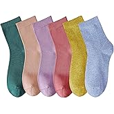 MAGIARTE Womens Mini Crew Socks Combed Cotton Casual Athletic Quarter Socks for women 6-Pack