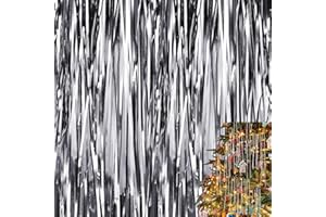 CHUANGDI Christmas Shimmer Icicles Decorations 18 Inch Xmas Tree Foil Fringe Icicles Iridescent Tinsel Foil Fringes for Xmas Holiday Decor (Silver,4000 Strands)