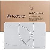 Amazon.com: TOSORO - Stone Bath Mat, Diatomaceous Earth Non-Slip Stone Shower Mat - Quick Drying ...