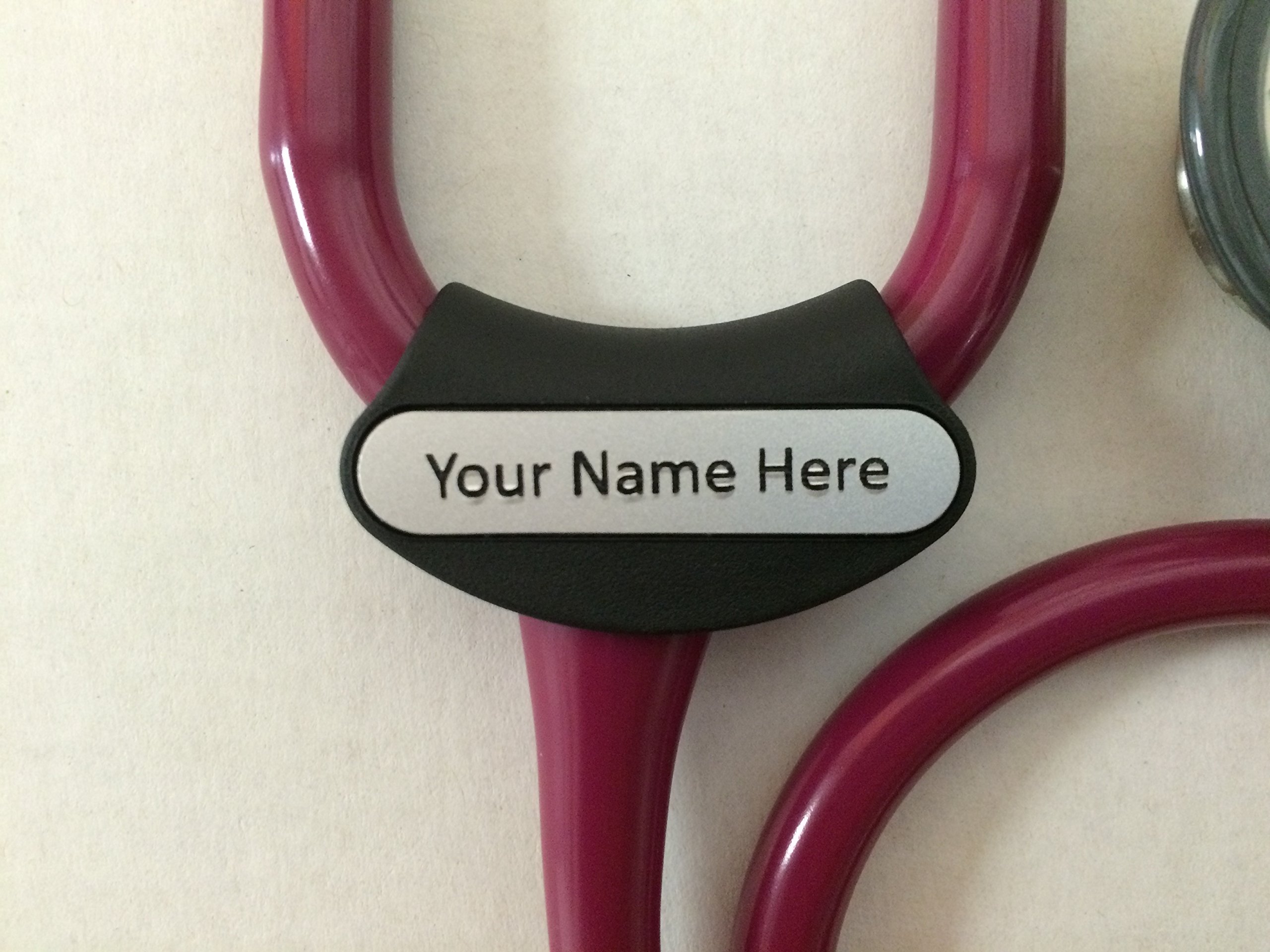 Stethoscope Name Tag ID Personalized Littmann Compatible Black Free