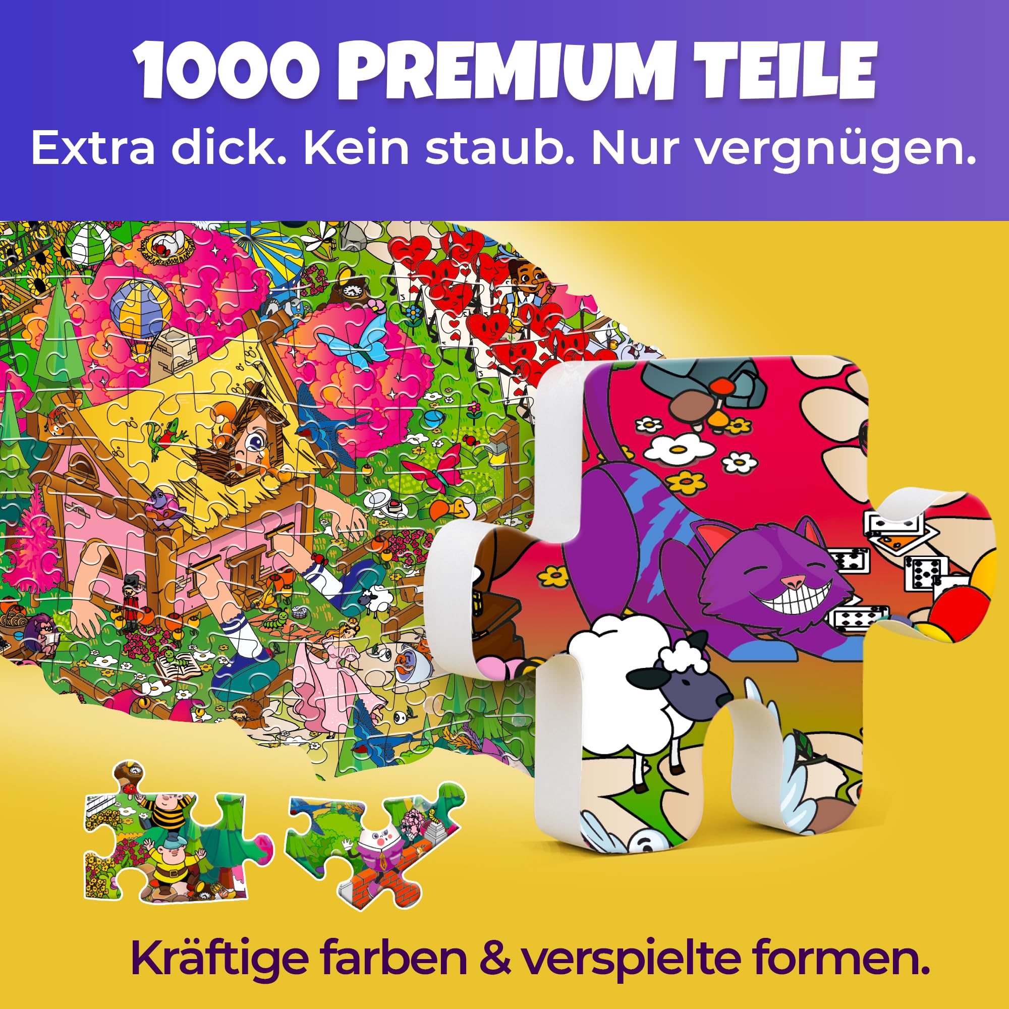 QUOKKA 1000 Teile Puzzle Für Erwachsene Alice Im Wunderland – Fantasy Puzzle Mit Geheimen Aufgaben Und Einer Märchenhaften Hörgeschichte Zur Tiefen Entspannung Für Anspruchsvolle Liebhaber 5