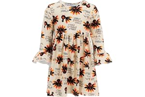 UNIQUE BABY Girls Long Sleeve Ruffled Dresses for Toddlers and Kids