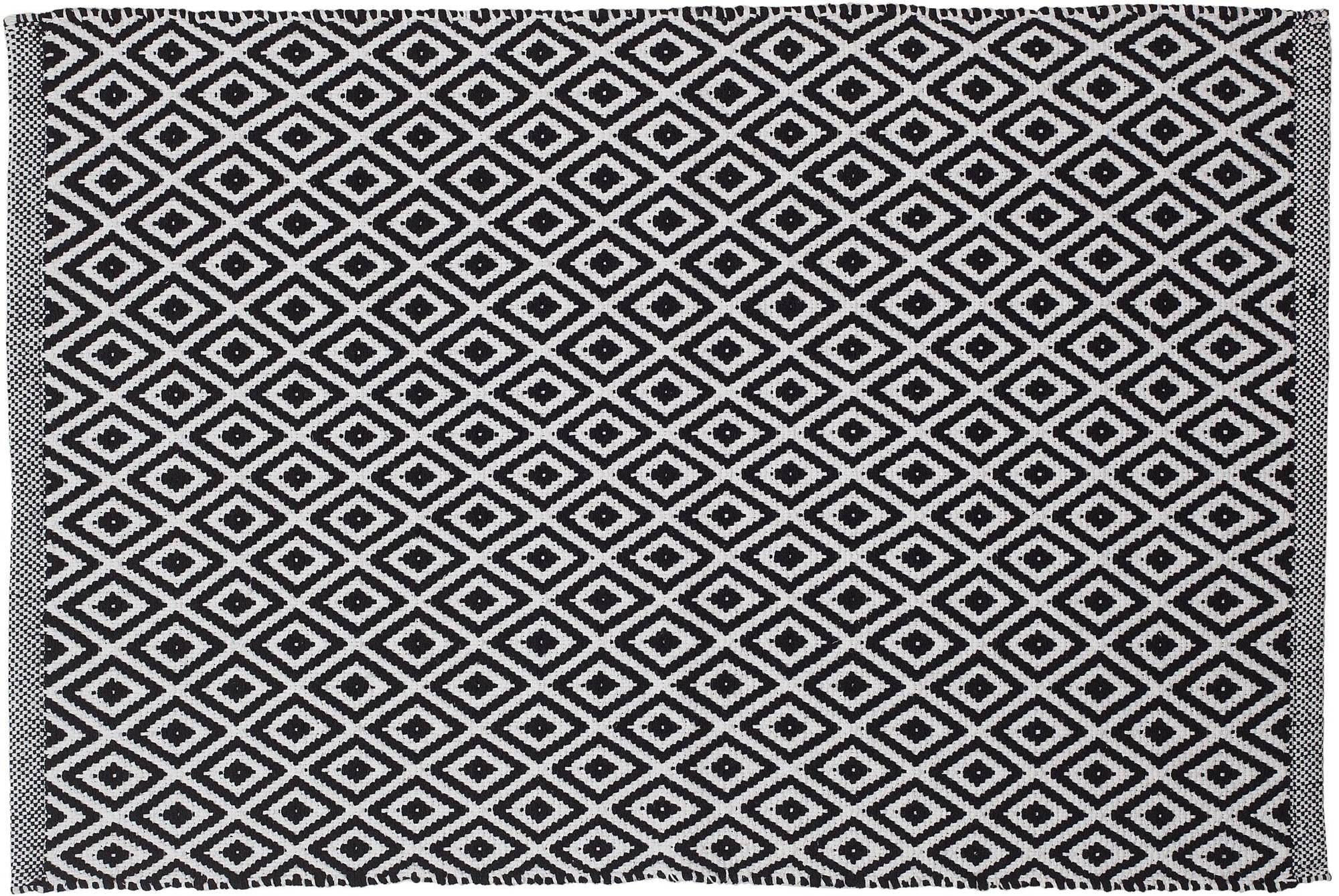 Sealskin Trellis Bath Mat, Cotton, Black, 60 x 0.5 x 90 cm