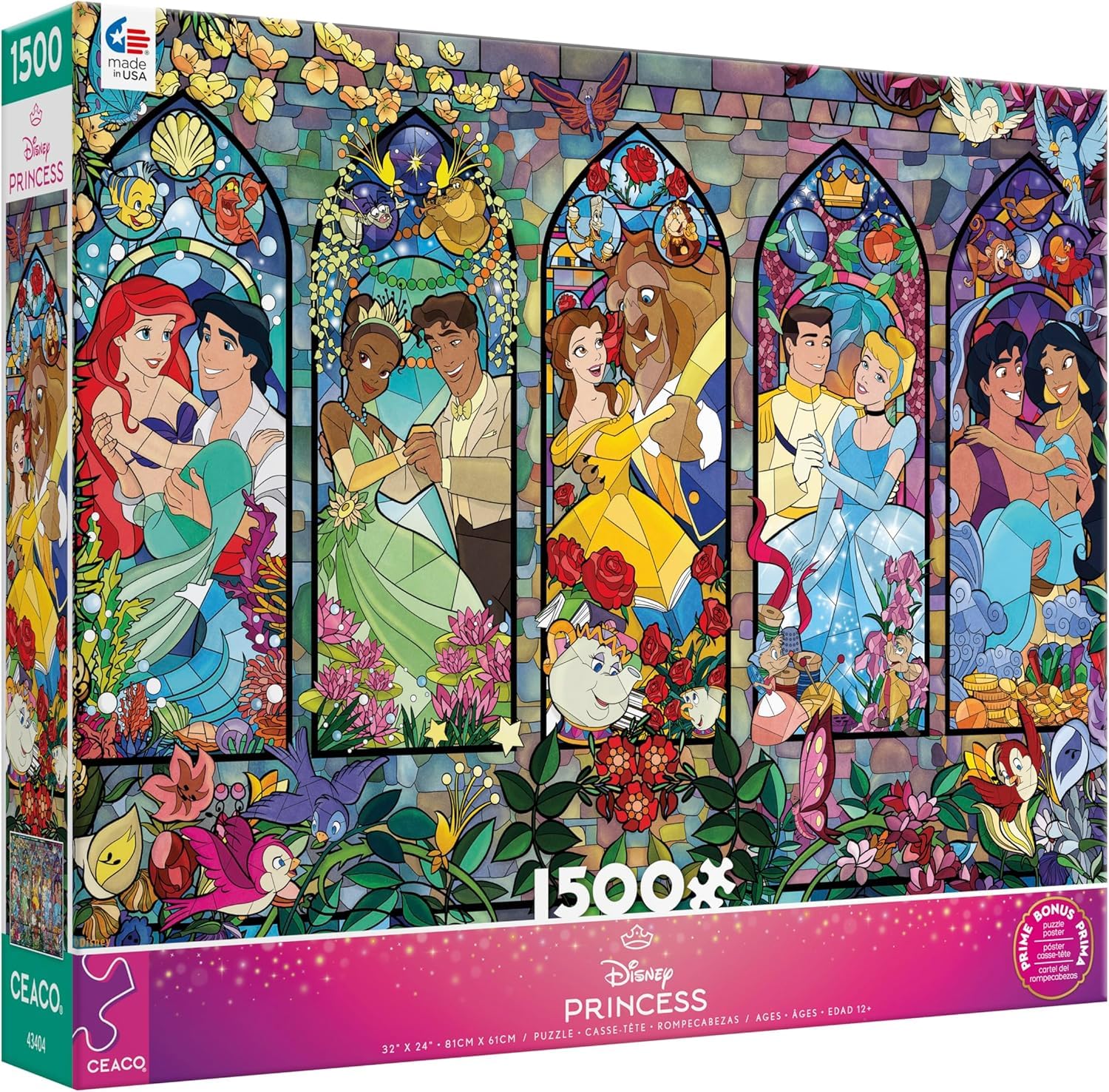 Photo 1 of Ceaco - Disney - Princess Castle Royal Windows - 1500 Piece Jigsaw Puzzle