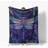 Dragonfly Throw Blanket Soft Warm Cozy Dragonflies Blankets Fuzzy Plush Fleece Dragonfly Blanket Gifts for Couch Bed Sofa Home Decor 40''X50''