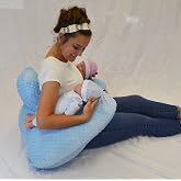 Twin Z Nursing Pillow | Bottle or Breastfeeding | Plus Size Friendly - Blue