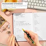 Clever Fox Password Book with Alphabetical Tabs - Medium, Wine Red view 3