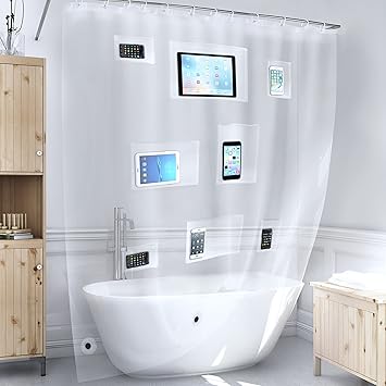 Amazon Com Better Than Bubbles Tech Friendly Clear Shower Curtain