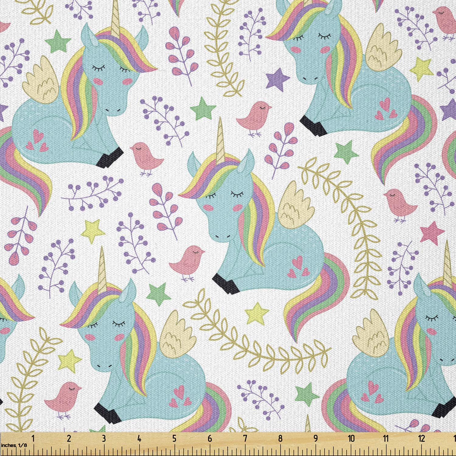 Ambesonne Unicorn Fabric by The Yard, Unicorns with