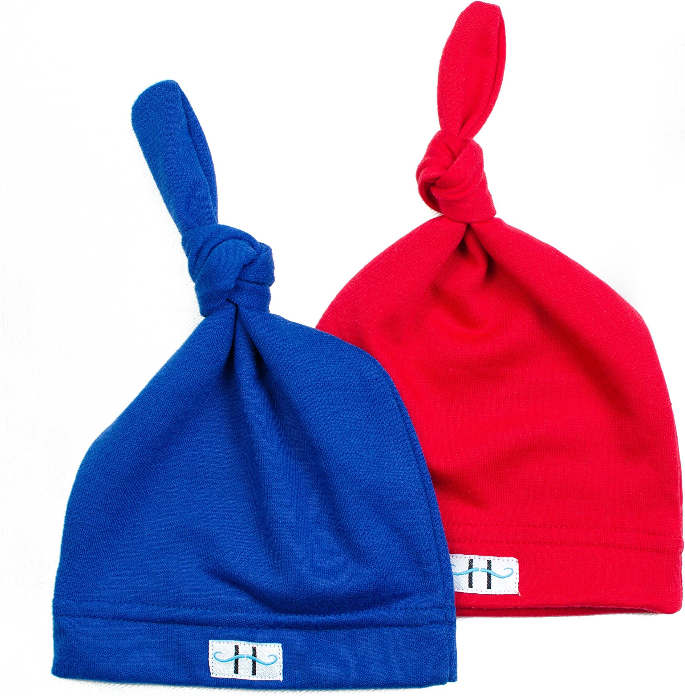 Happer Baby Newborn 100% Cotton Knot Hat Set of 2