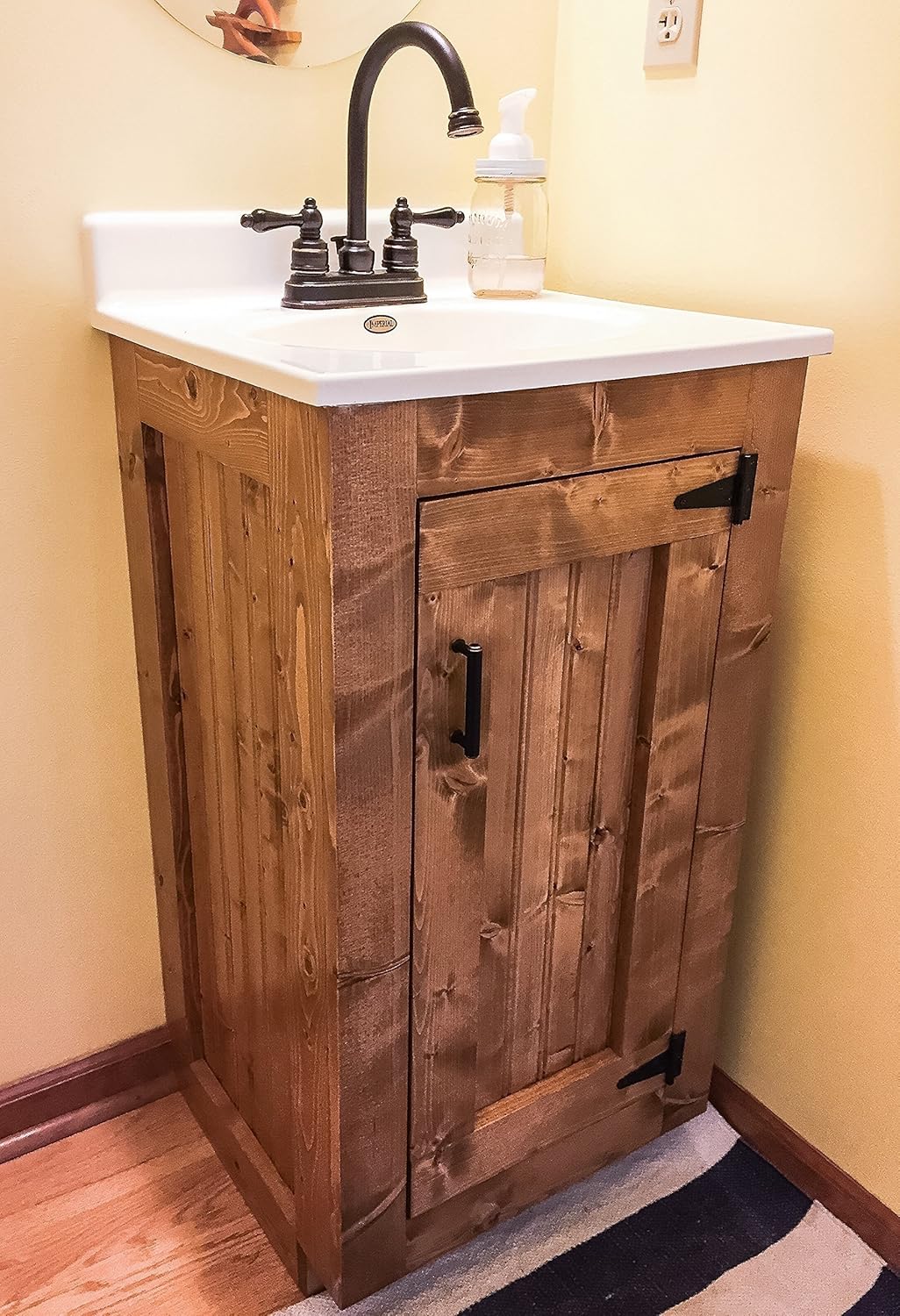 Bathroom Vanity Rustic Wood With New