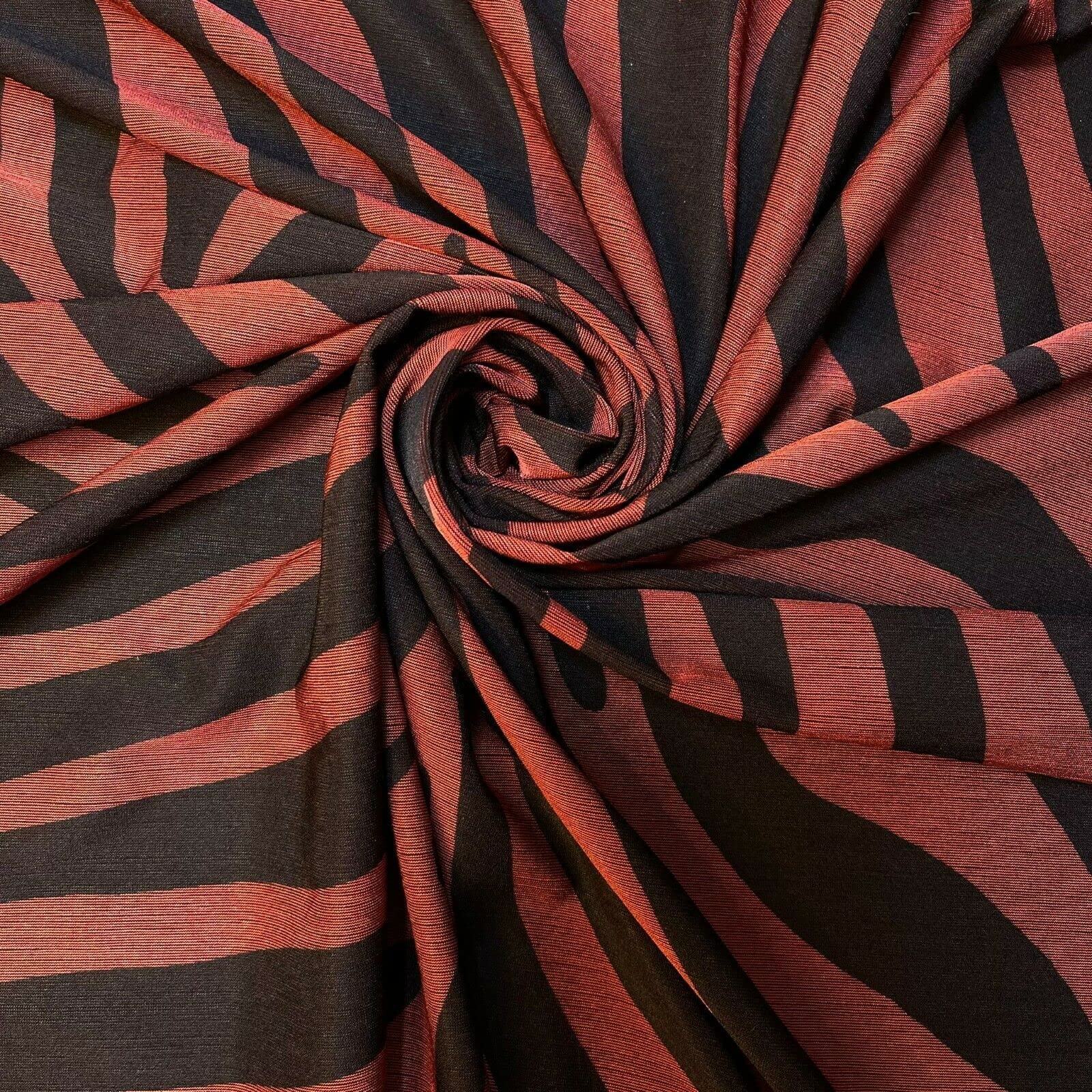 Plain/Printed ITY Spandex Jersey Elastane Stretch Dress Leggings Fabric 58" - 150cm Wide Sold As 1 Meter Pre - Cut Lengths (Black/Red Zebra)