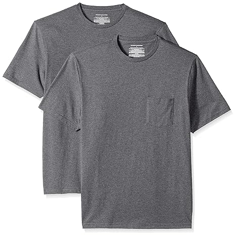 Amazon Essentials 2-Pack Regular-Fit Crew Pocket T-Shirt