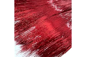llxieym Icicle Tinsel Garland Iridescent Tinsel Strands Foil Fringe Icicles for Chrismtas Tree Holiday Decoration Party Supplies (12000, Red)