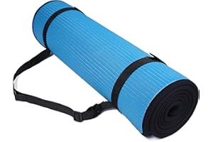 BalanceFrom All-Purpose 2/5-Inch (10mm) Extra Thick High Density Anti-Slip Exercise Pilates Yoga Mat with Carrying Strap
