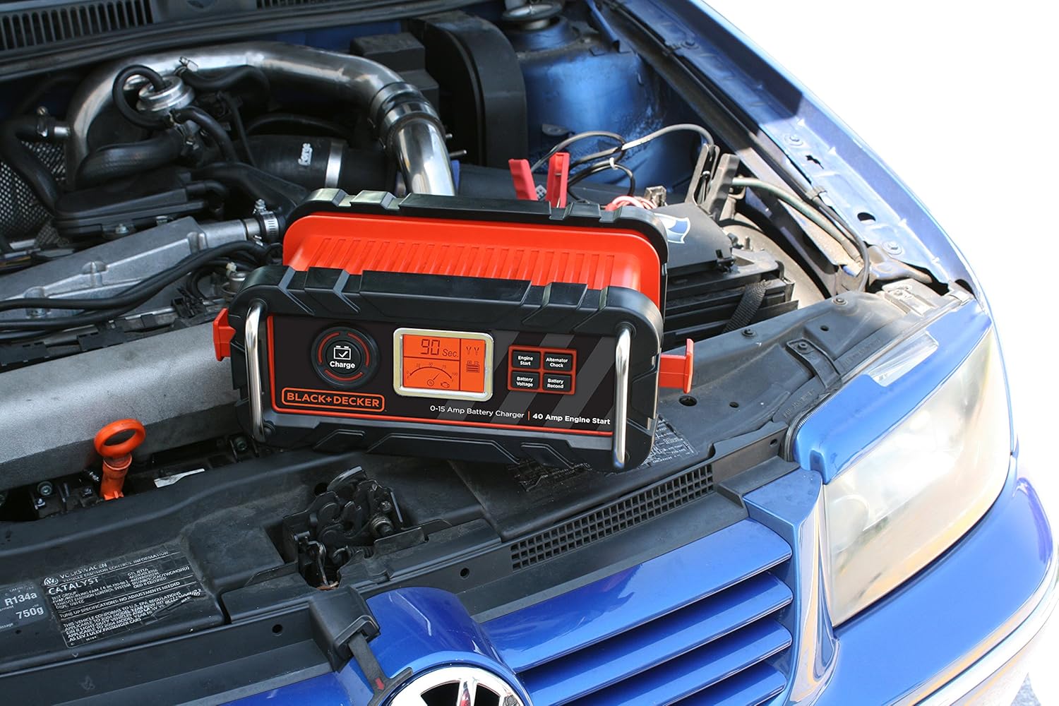 BLACK+DECKER BC15BD Fully Automatic 15 Amp 12V Bench Battery Charger/Maintainer with 40A Engine Start, Alternator Check, Cable Clamps: Automotive