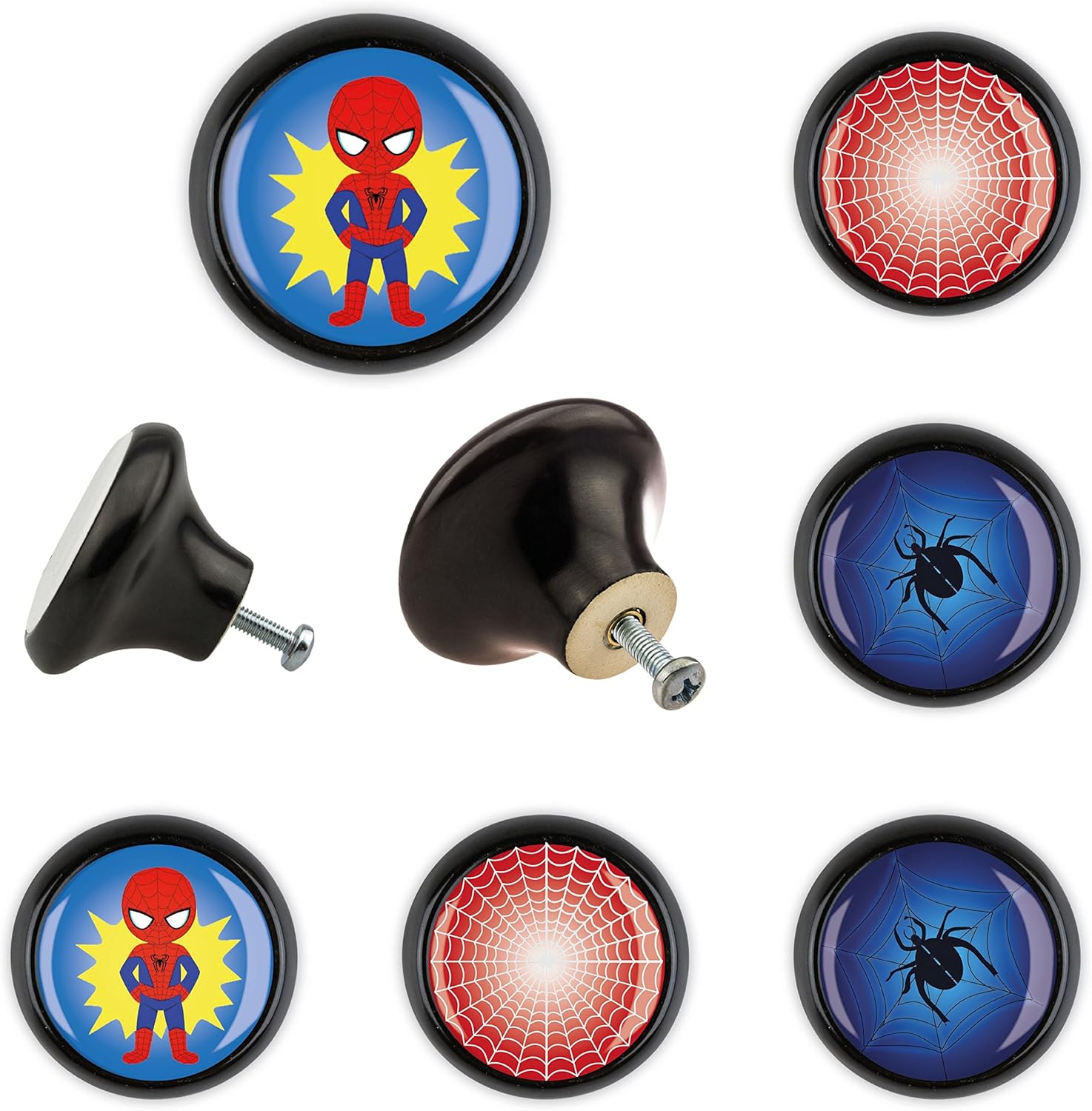 Set Of 6 Ceramic Door Drawer Knob With Kk600079s Spiderman Spider