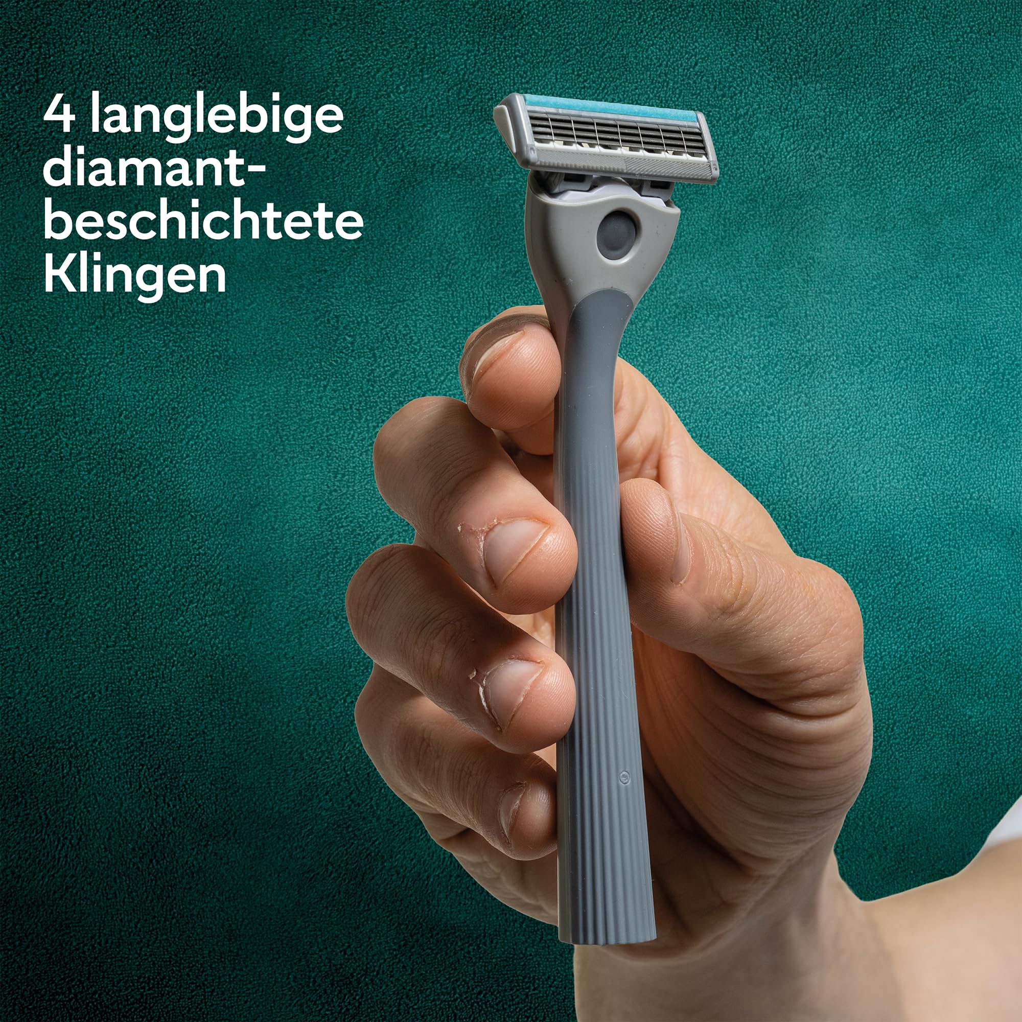 Wilkinson Sword Quattro Herrenrasierer, Vorteilspack, 4 diamantbeschichtete Klingen, Rasierergriff plus 5 Ersatzklingen 5