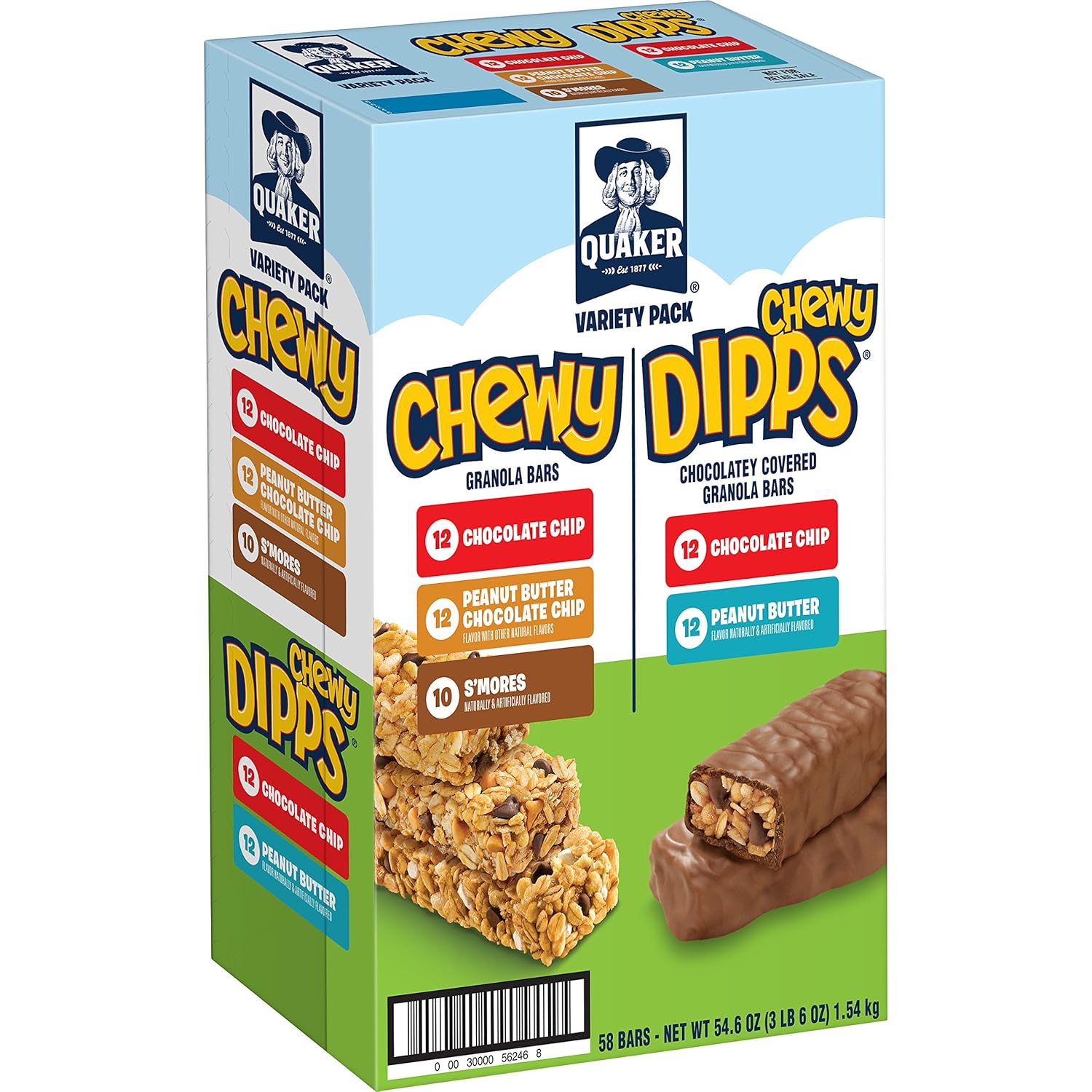 Quaker Chewy Granola Bars and Dipps Variety Pack, 58 Count Hot Sale