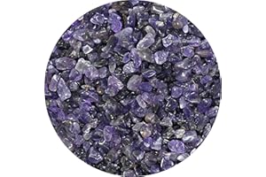 Amazing Gemstone Amethyst Crystal Chips Aquarium Gravel Rocks - Amethyst Chips Bulk Fish Tank Gravel, Small Tumbled Stone Chips and Tiny Crystals for Decoration (Natural AAA Grade Gemstones)