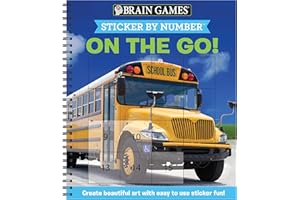 Brain Games - Sticker by Number: On the Go (Easy - Square Stickers): Create Beautiful Art With Easy to Use Sticker Fun!