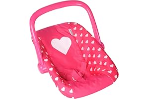 LITTLE ROSE My First Doll Car Seat Infant Seat, ADJUSTABLE CARRIER – Converts from Rocking Bouncer Baby Doll Carrier to Feeding Seat –Pretend Play Toy