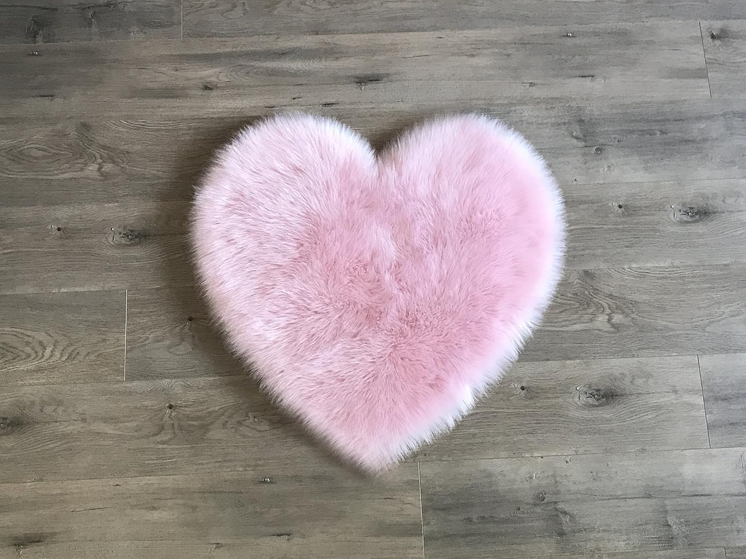 Machine Washable Faux Sheepskin Cotton Candy Pink Heart