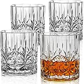 Bravario Unbreakable Plastic Whiskey Glasses | Shatterproof 100% Tritan Double Rocks | Dishwasher-Safe | BPA-free | Perfect for Outdoor Cocktail Bourbon | 13 oz, Set of 4