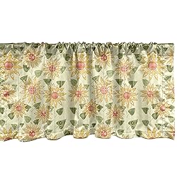 Ambesonne Sunflower Window Valance, Floral Nature
