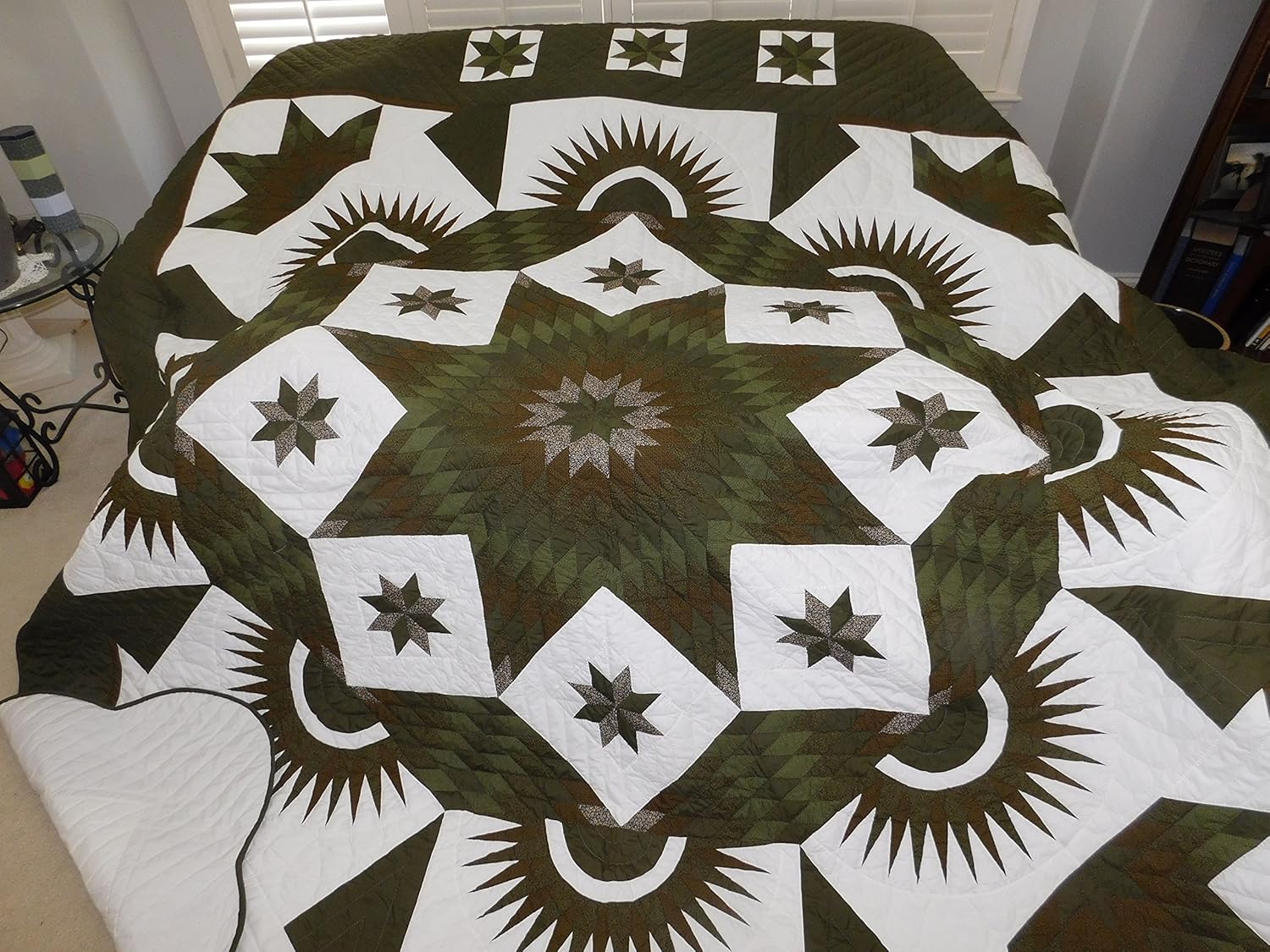 Amazon Com King Size Amish Made Hand Made Diamond Star Quilt