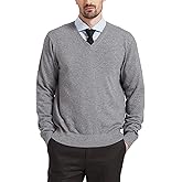 Kallspin Men's Wool Blend V-Neck Sweater Relax Fit Knit Pullover for Fall Winter