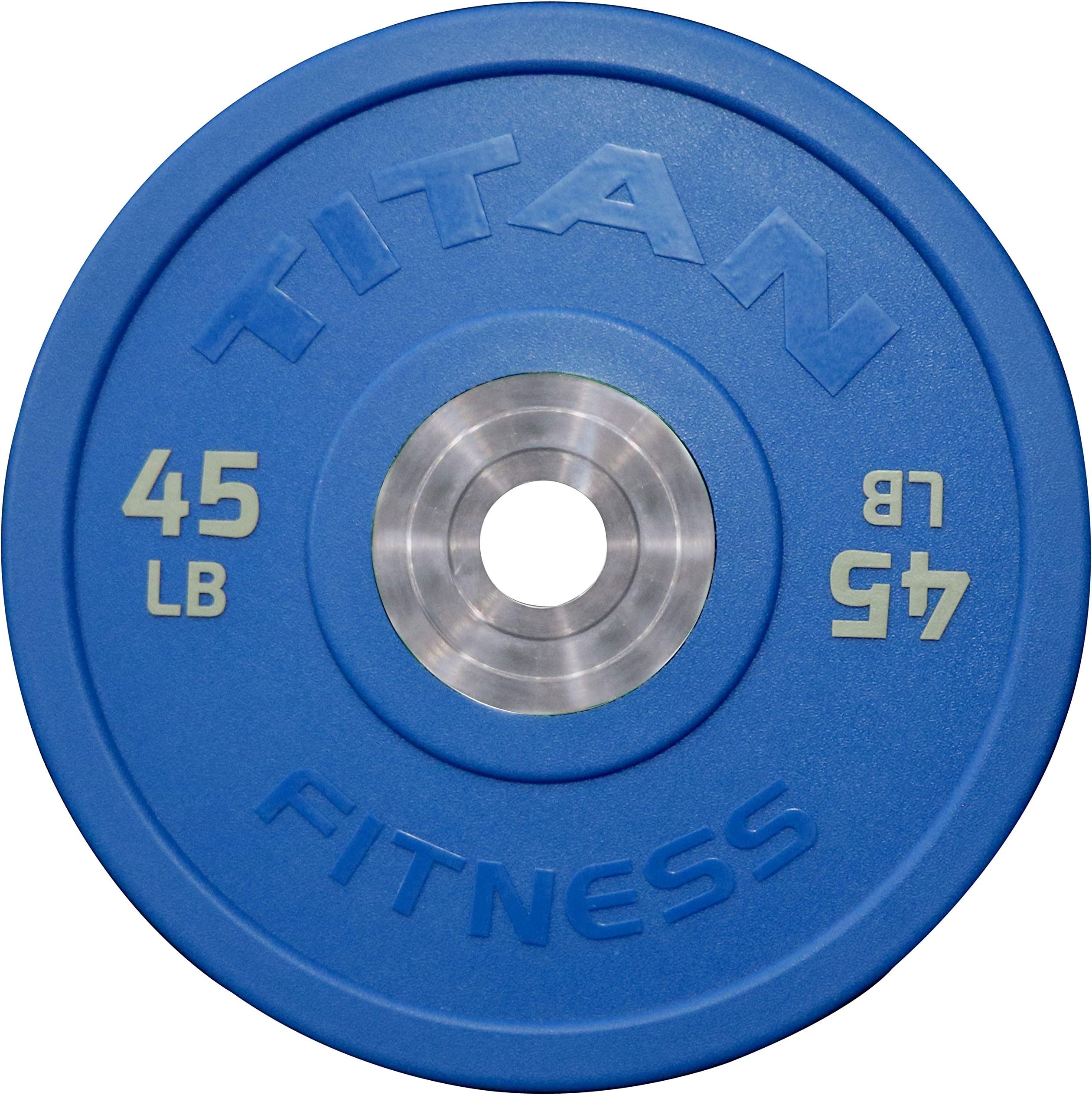 Titan Fitness Color Urethane Bumper Plate 45 lb. Blue Single