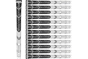 Geoleap Golf Grips Set of 13- Cord Rubber Compound Material, Hybrid Golf Club Grips, All Weather Performance.