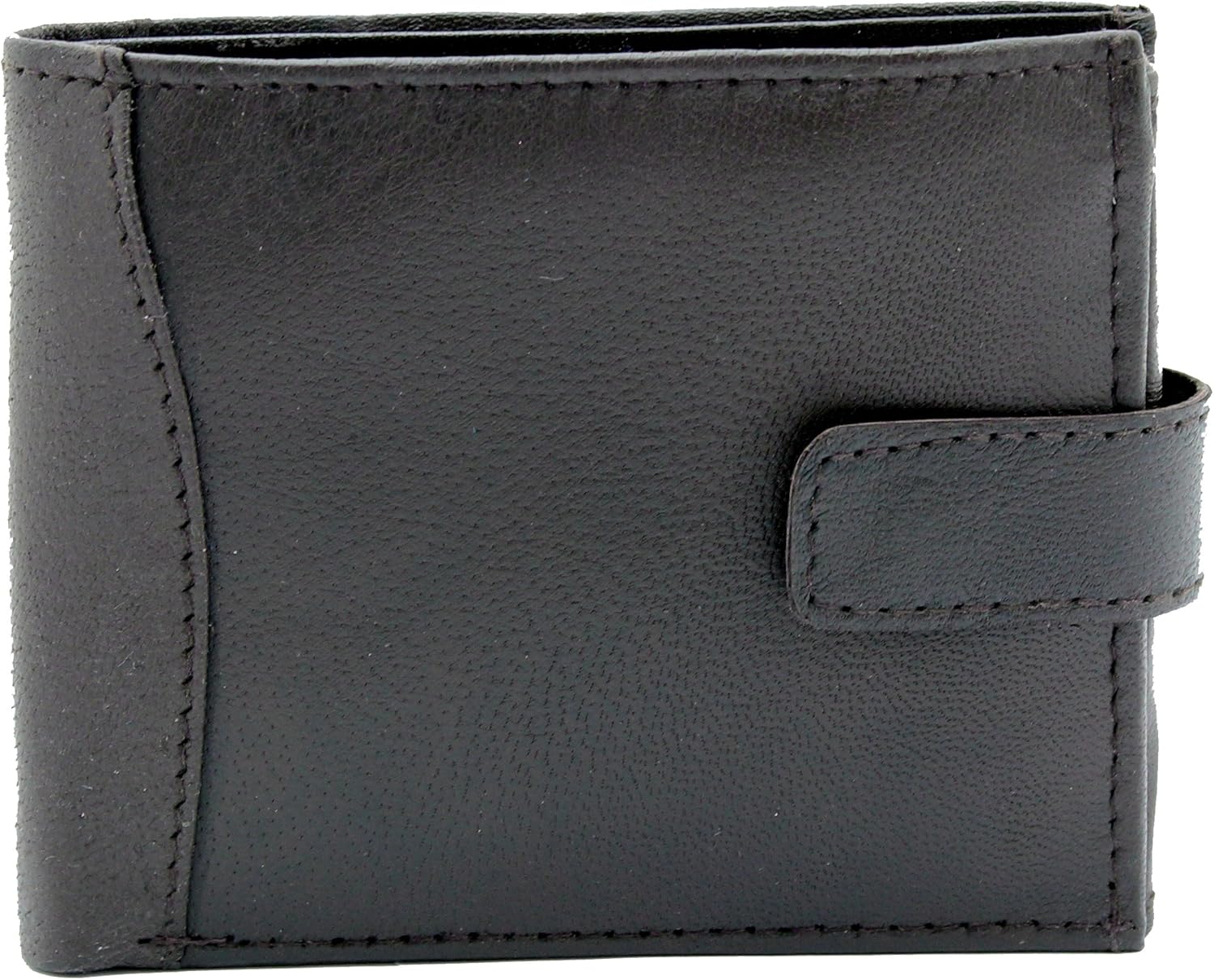 RAS Personalised Custom Engraved Wallet Men, Black, 12cm x 9.5cm