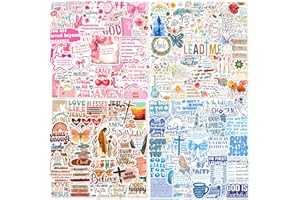 Christian Bible Verse Stickers 200 Pcs Motivational Quote Scripture Sticker Pack, Waterproof Vinyl Stickers for Scrapbooking 