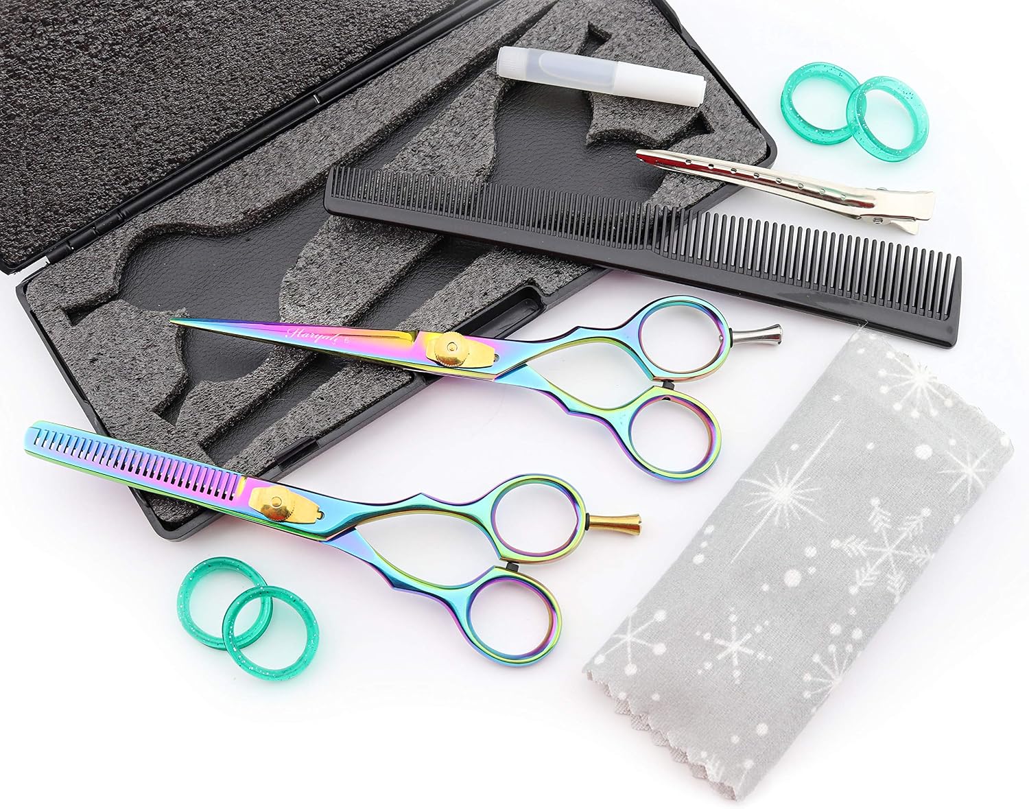 Haryali London Multi Professional 6 Inch Hairdressing Barber Scissors Set Thinning Texturing Hairdresser Hair Cutting Shears with Comb