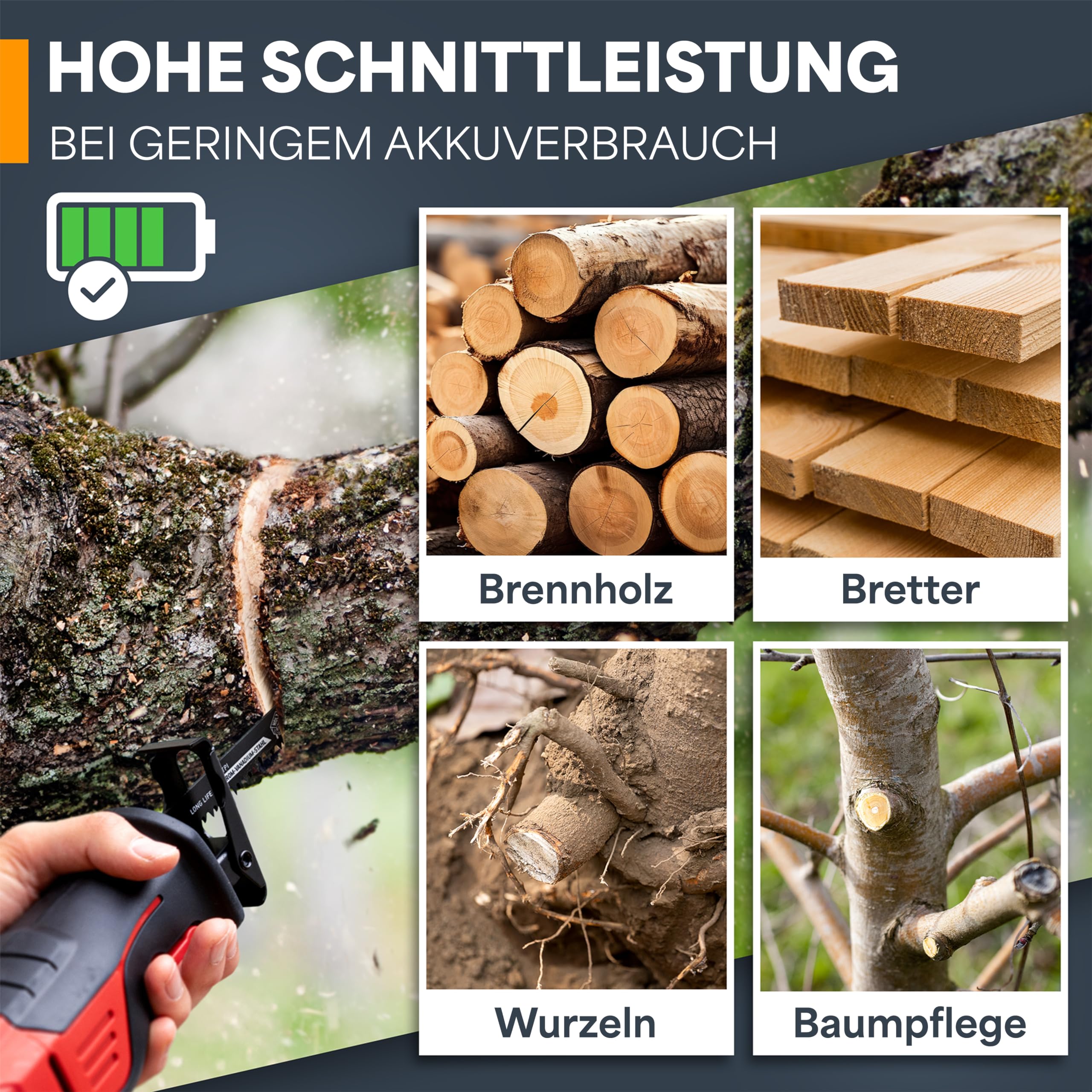 BAURIX® Säbelsägeblätter 240 mm 5er Set – nasses & grobes Holz, 5 TPI 2