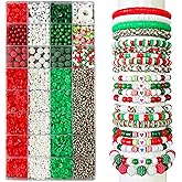 Italy or Mexico Clay Beads Bracelets Making Kit, I Love Italy Beads Art DIY Craft Kit, Italian or Mexican Holiday Party Supplies Mexican Birthday Jewelry Making Kit, Set of 1 Box, White Green and Red