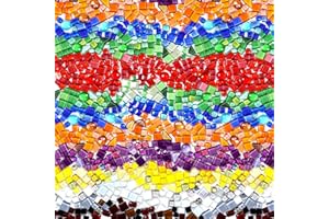 UZLU 1000 Pcs Colorful Irregular Crystal Mosaic Tiles, 2.2lb Tiny Mosaic Tile DIY Hobbies Children Handmade Crystal Craft for Craft Bathroom Kitchen Home Decoration DIY Art Projects
