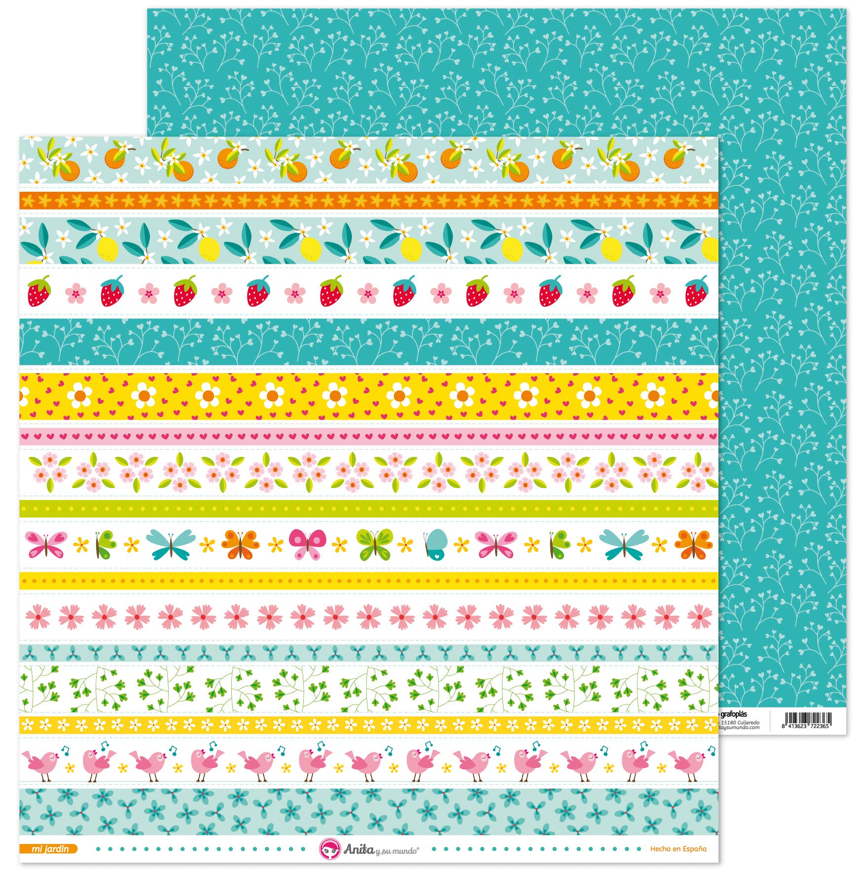 Anita and Su Mundo Collection My Garden Scrapbooking Papers, Paper, Strips, 12" x 12"